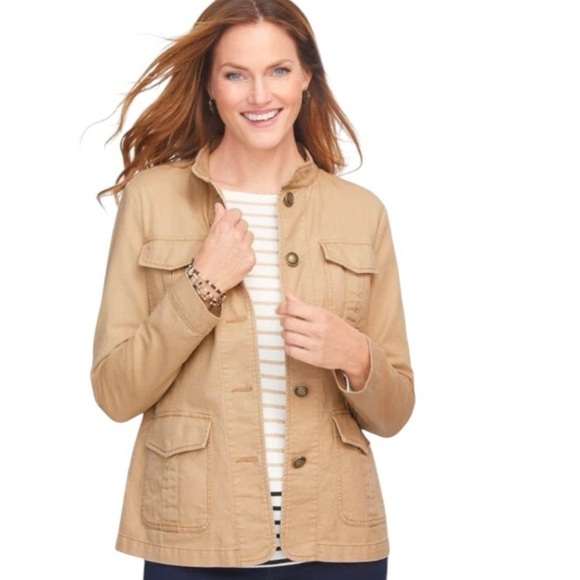 Talbots Gorpcore Chore Large Flap Pockets Band Collat Barncoat Plus Size 1X - Picture 1 of 15